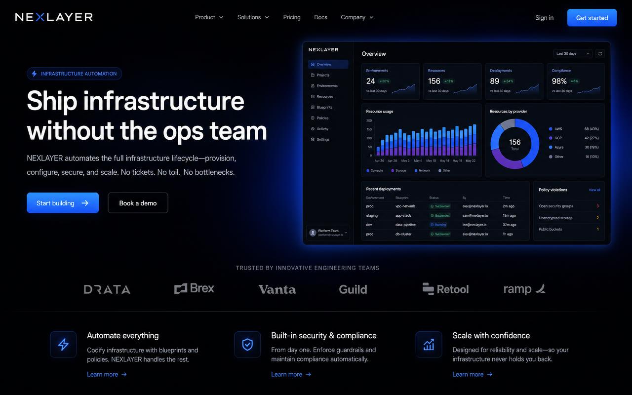 Nexlayer concept homepage design